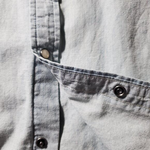 Polo Ralph Lauren Boys Short-Sleeve Chambray Blue Western Shirt Snap Sz XL - Picture 16 of 16